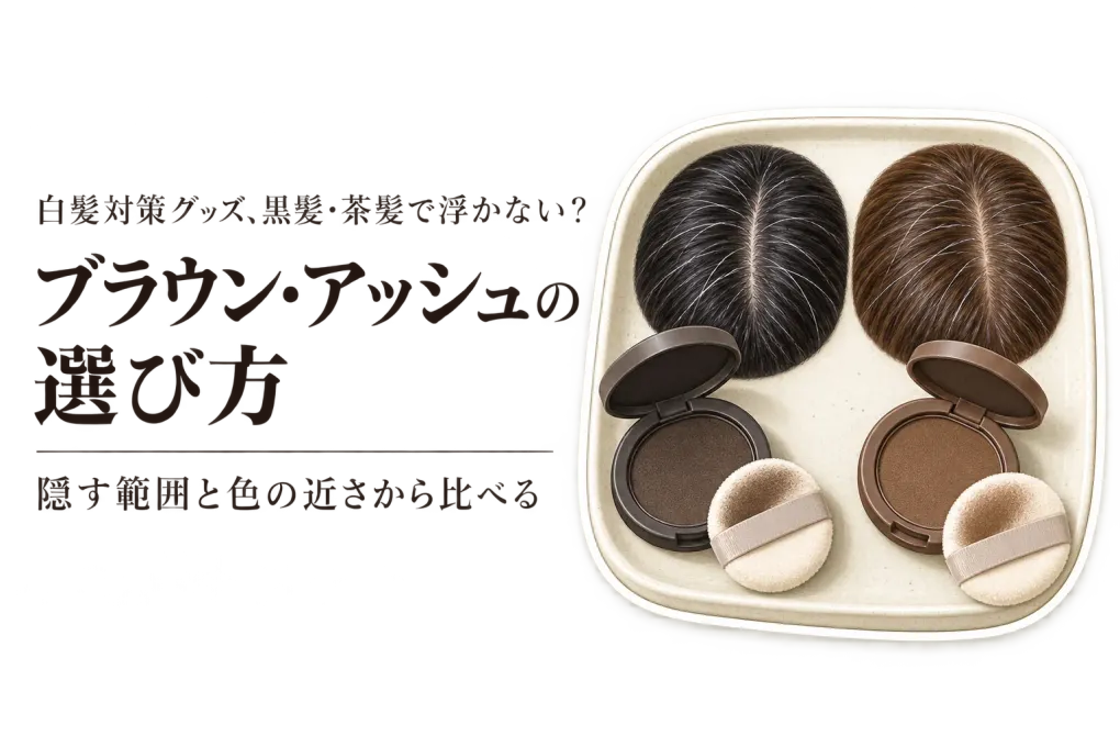 ブラウン白髪隠し・アッシュ白髪隠しは黒髪と茶髪でどう見える？レビュー数順に分け目・生え際を比較