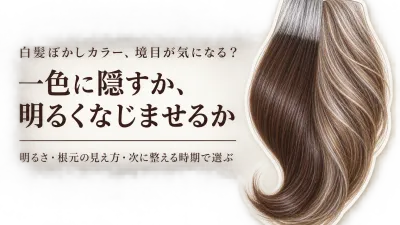 白髪ぼかしカラーと白髪染めの違い｜境目・明るさ・次に整える時期で選ぶ