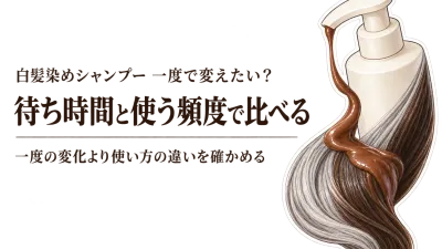 白髪染めシャンプーとカラートリートメントの違い｜一度で変わる？使用頻度・待ち時間を比較