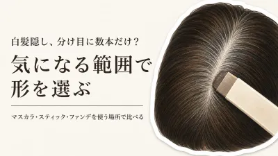 白髪隠しスティックは分け目に向く？ヘアマスカラ・ヘアファンデーションとの使い分け